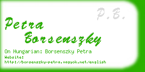 petra borsenszky business card